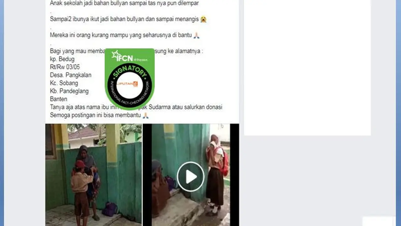 [Cek Fakta] Video Viral Anak dan Ibu Menangis Karena Dibully di Sekolah, Fakta atau Hoaks?
