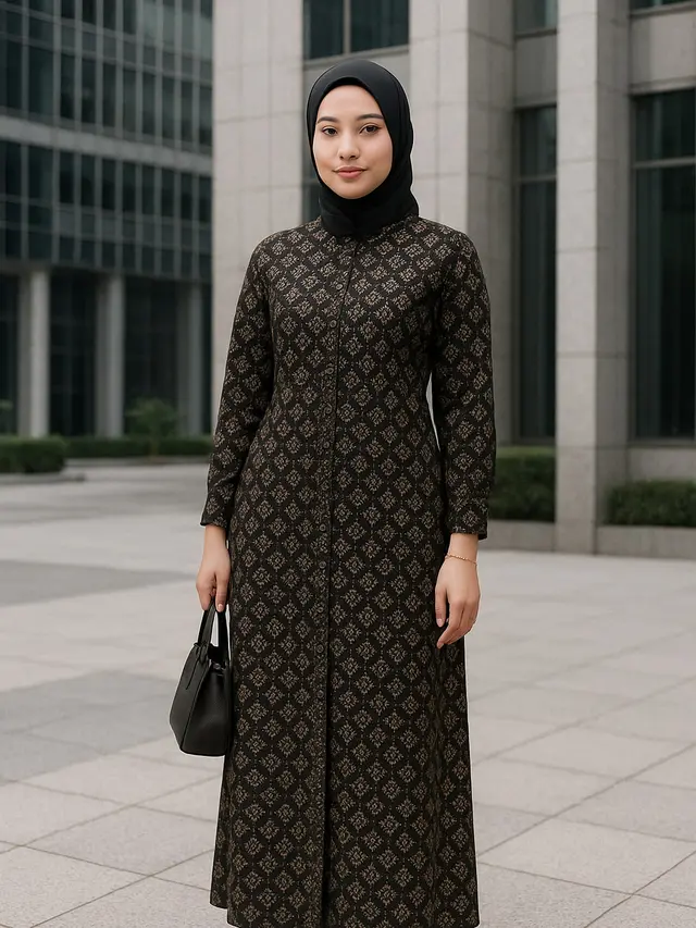 Gamis Batik Kantor Modern (Foto: ChatGPT)