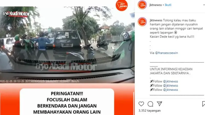 Sudah Nyebrang Sembarangan Malah Ngajak Berantem di Tengah Jalan (@jktnewss)