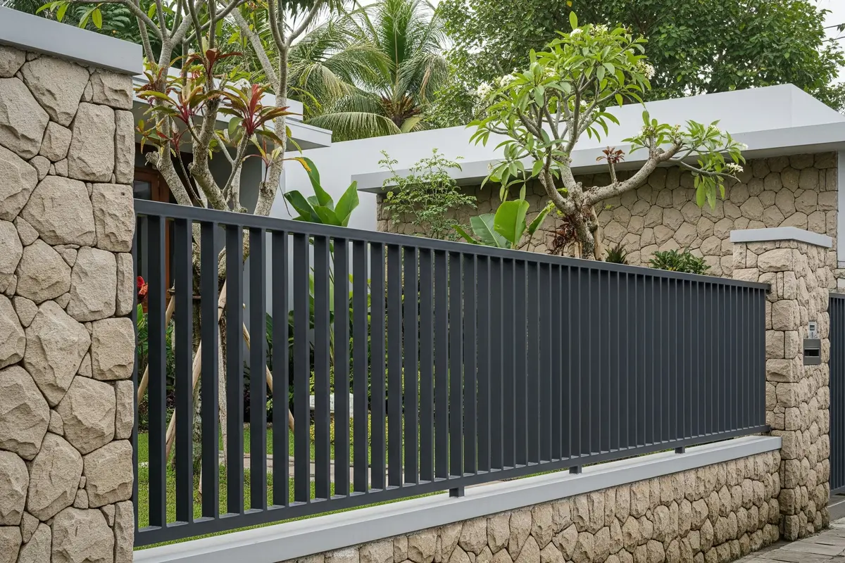 Model Pagar Besi dengan Powder Coating untuk Rumah Minimalis