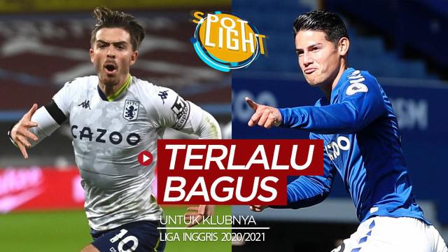 Berita video Spotlight kali ini membahas para pemain di Liga Inggris 2020/2021 yang dianggap terlalu bagus untuk klubnya, termasuk Jack Grealish dan James Rodriguez.