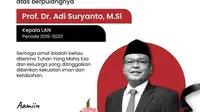 Kepala Lembaga Administrasi Negara atau LAN, Adi Suryanto meninggal dunia. Kabar meninggalnya Adi Suryanto disampaikan akun Instagram Kementerian PANRB @kemenpanrb, Jumat (15/12/2023). (Sumber Instagram Kementerian PANRB @kemenpanrb)