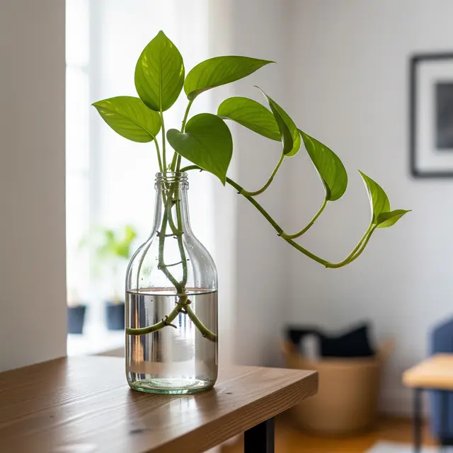 Pothos di Tempat dengan Cahaya Terang Tidak Langsung (AI Generated)