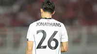 Penyerang Timnas Indonesia, Miliano Jonathans, beraksi dalam FIFA Matchday melawan Lebanon di Stadion Gelora Bung Tomo, Surabaya, Senin (8/9/2025). (Bola.com/Abdul Aziz)