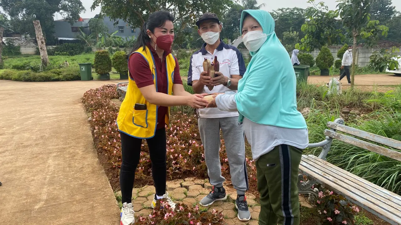 Komunitas Lions Club Distrik 307-A1 lakukan panen raya jagung merah di daerah Ciganjur.