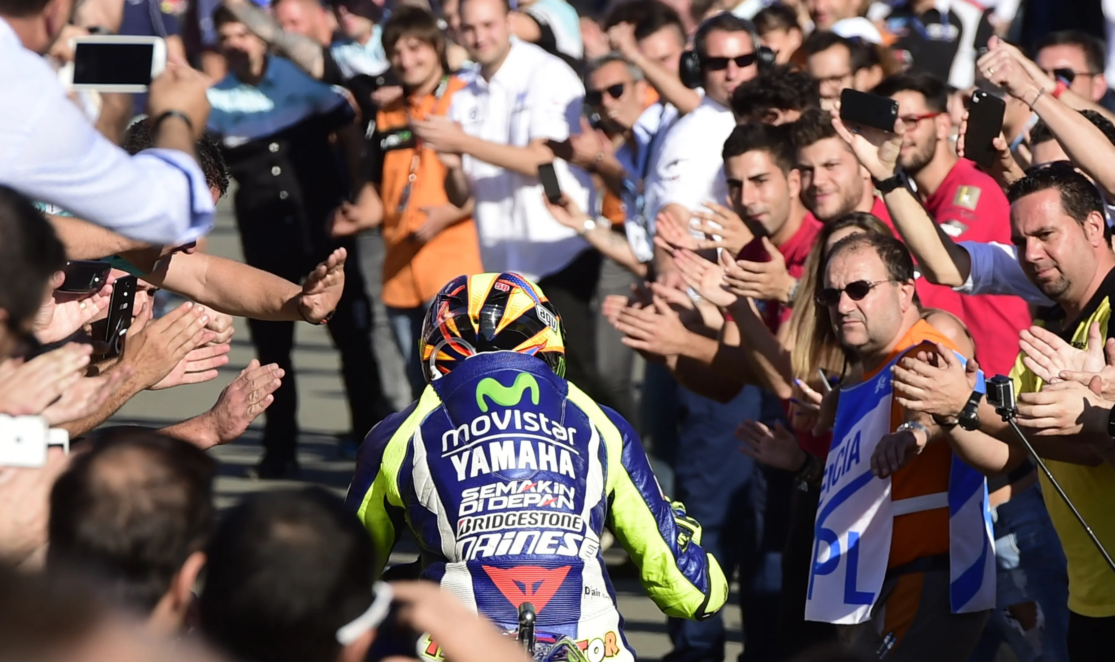 Pembalap Movistar Yamaha, Valentino Rossi. (AFP Photo/Javier Soriano)