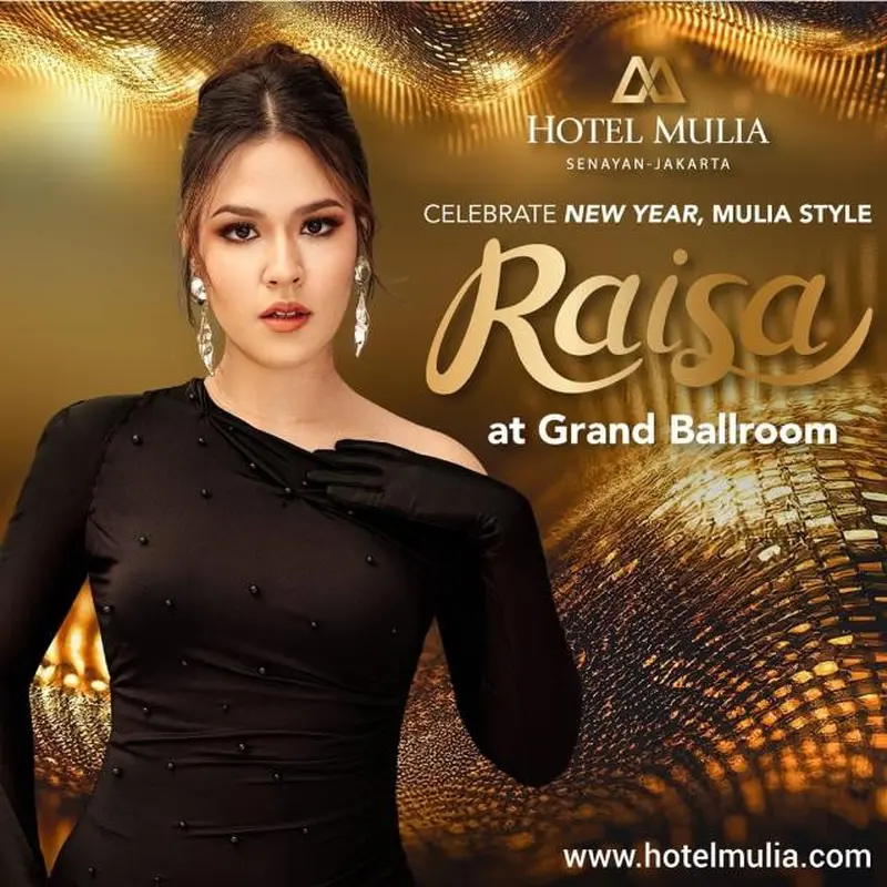 Raisa menjadi pengisi acara di perhelatan tahun baru di Hotel Mulia Senayan