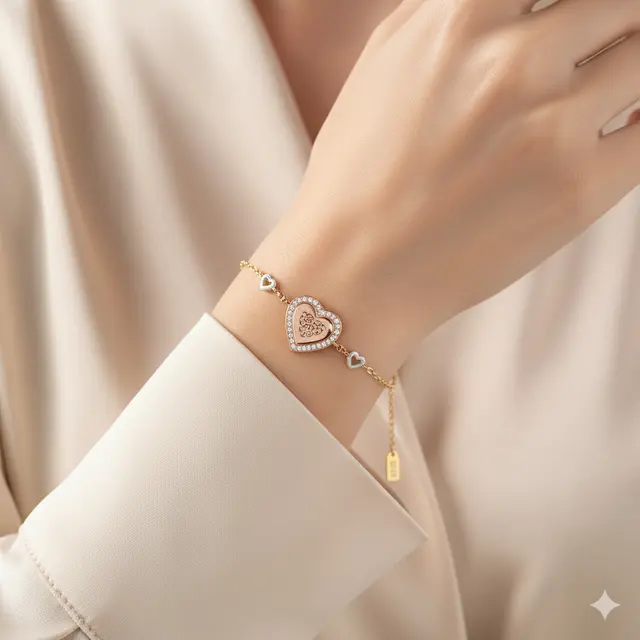 7 Model Gelang Emas Rantai Kombinasi Love Tren 2025, Desain Elegan untuk Tampil Mewah dan Romantis