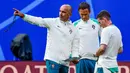 Timnas Portugal berambisi mengulang kesuksesan pada Euro 2016, ketika itu mereka tampil sebagai juara. (JOHN MACDOUGALL/AFP)