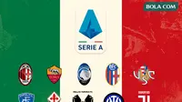 Serie A - Ilustrasi Liga Italia Serie A Logo-logo Klub Musim 2022-23 (Bola.com/Adreanus Titus)