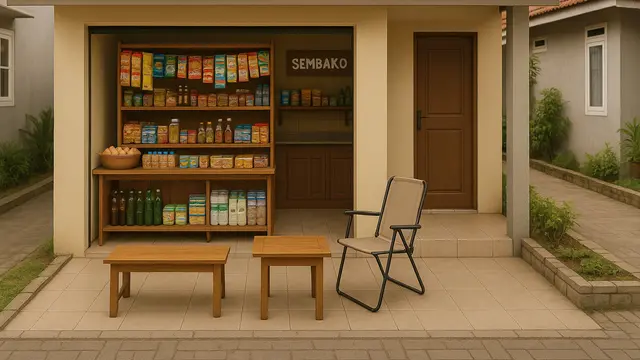 Desain Warung Sembako di Garasi Rumah/ Ilustrasi AI
