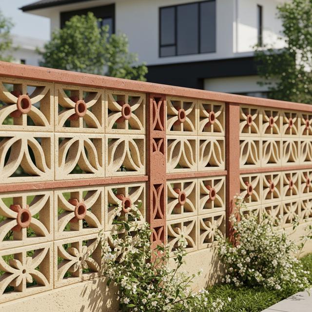 Inspirasi Pagar Tembok dengan Roster Artistik