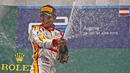 Selebrasi Rio Haryanto menjadi juara di race 2 GP2 Austria. (Bola.com/Reza Khomaini)
