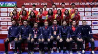 Tim Indonesia di Piala Suhadinata 2022 atau Kejuaraan Dunia Junior. (PBSI)