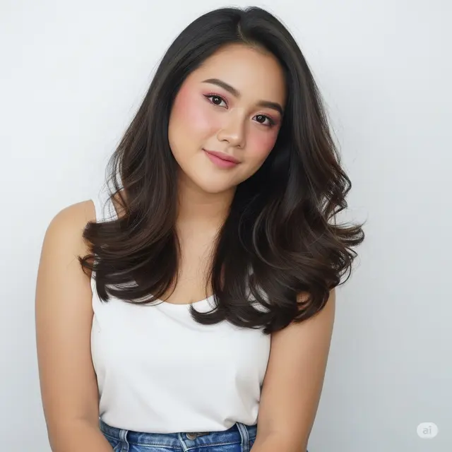 Model Rambut Segi Panjang untuk Wajah Bulat. Foto: Gemini
