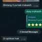 6 Obrolan Chat Driver Ojek Online Minta Bintang 5 Ini Bikin Tepuk Jidat (sumber: Twitter/txtdarigajelas)