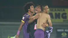 Persik Kediri berhasil memastikan diri lolos ke Liga 1 Indonesia 2020 setelah menang adu penalti atas Persiraja Banda Aceh pada semifinal Liga 2 Indonesia 2019. (Bola.com/Gatot Susetyo)