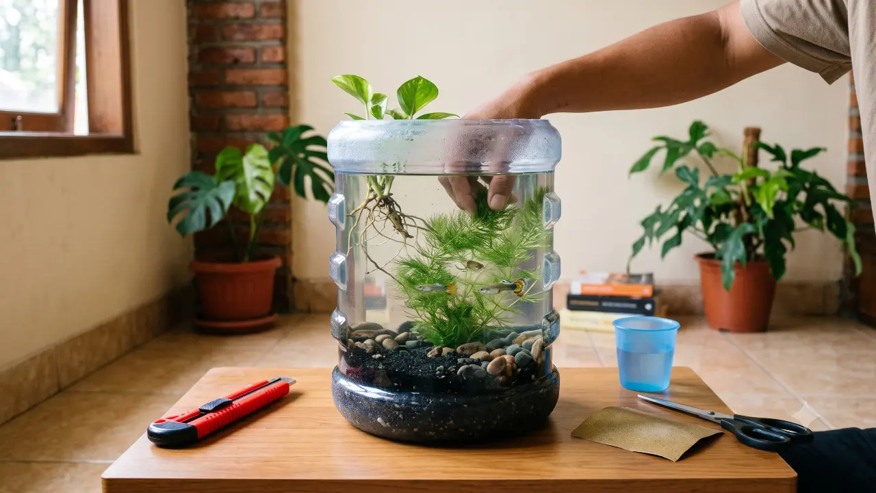 Membuat Kolam Mini Galon Bekas Tanpa Aerator
