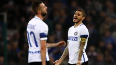 Ekpsresi kapten Inter Milan, Mauro Emanuel Icardi (kanan) saat timnya kalah dari Sampdoria pada lanjutan Serie A Italia di Luigi Ferraris Stadium, Genoa (30/10/2016). (AFP/Marco Bertorello)