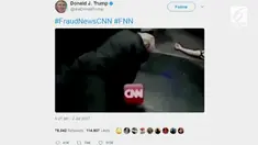 Presiden AS Donald Trump telah men-tweet video hasil editan yang menunjukkan bahwa dia memukul seorang pria berwajahnya logo CNN .