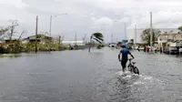 Banjir melanda sejumlah kawasan usai Badai Maria menerjang Puerto Rico (AFP)