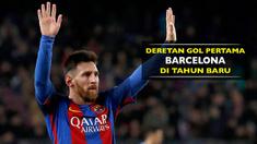 Berikut deretan gol pertama yang dicetak Barcelona pada kalender baru sejak tahun 2007 hingga 2016.