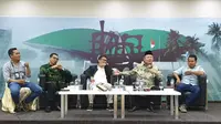 Diskusi Empat Pilar MPR bertajuk "Musyawarah Mufakat untuk Pimpinan MPR", di Media Center Gedung DPR RI, Jakarta. (Liputan6.com/Moch Harun Syah)