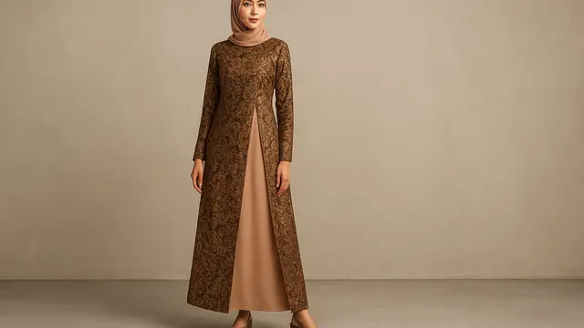 Rekomendasi Gamis Brokat Belah Samping yang Sedang Tren di 2025/Ilustrasi gambar oleh AI