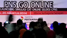 Kementerian Pendayagunaan Aparatur Negara dan Reformasi Birokrasi (KemenPAN-RB) dan Badan Kepegawaian Negara (BKN) secara resmi meluncurkan Simulasi CAT Online, (20/8/2014). (Liputan6.com/Miftahul Hayat)