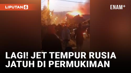 VIDEO: Jet Tempur Rusia Jatuh dan Tabrak Perumahan di Siberia