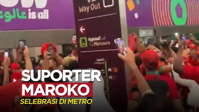 Berita video momen suporter timnas Maroko melakukan selebrasi di dalam metro setelah tim kesayangan melaju ke perempat final Piala Dunia 2022, Rabu (7/12/2022) dinihari WIB.