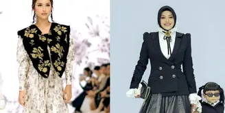 Jennifer Coppen dengan percaya diri melenggang di runway JFW 2025 mengenakan koleksi terbaru brand lokal Haidee &amp; Orlin.