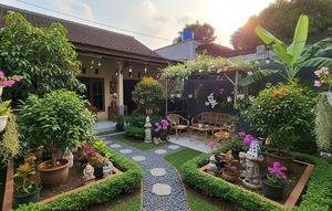 Jenis Tanaman Buah dan Hias yang Cocok Digabung di Kebun Pekarangan/ Ilustrasi gambar oleh AI