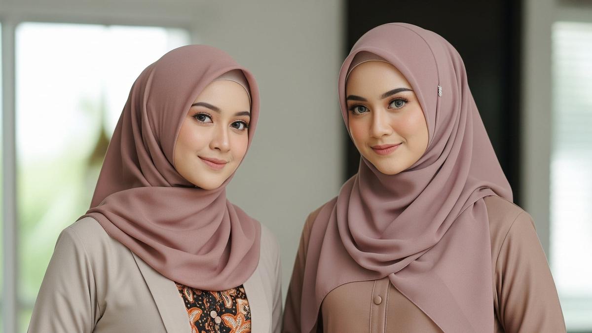 15 Inspirasi Elegan Dress Panjang Batik Kombinasi Polos Muslim untuk Pesta &amp; Pengajian