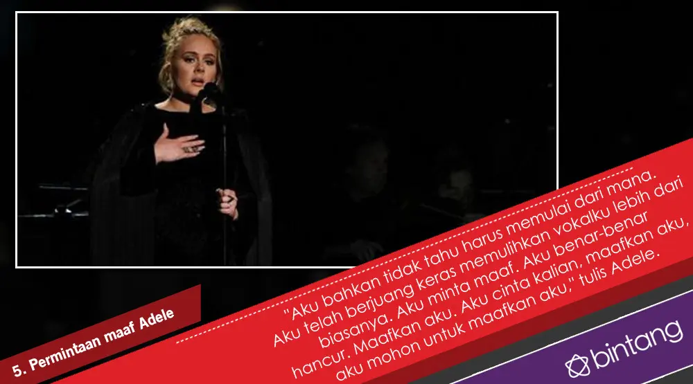 Cedera Pita Suara, Adele Batalkan Dua Konser Besar. (Foto: AFP/Bintang.com, Desain: Nurman Abdul Hakim/Bintang.com)