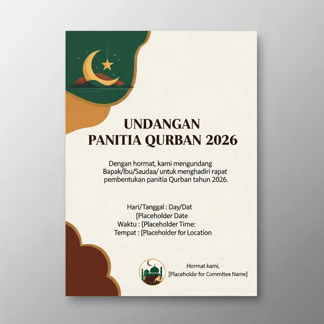 Undangan Panitia Qurban 2026 (Gemini AI)