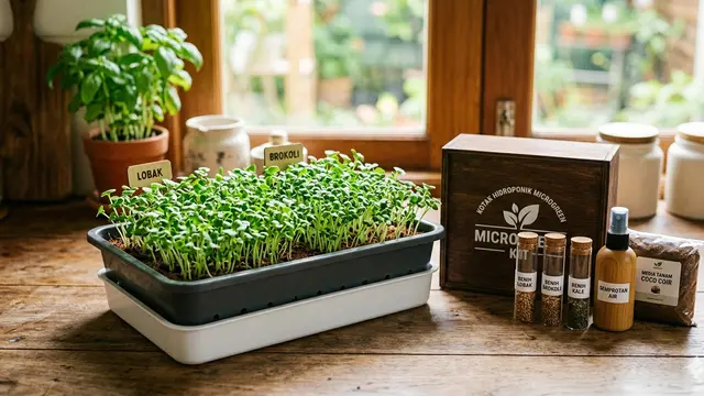 Ide Usaha Microgreen Kit untuk Urban Farming. Gemini