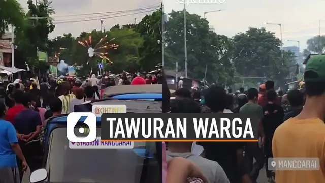 Beredar video tawuran oleh sejumlah warga di sekitaran Stasiun Manggarai.