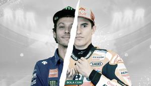 Valentino Rossi dan Marc Marquez. (Bola.com/Dody Iryawan)