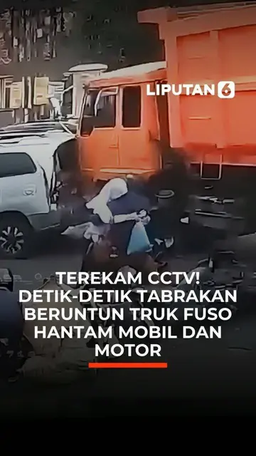 Terekam CCTV! Detik-Detik Tabrakan Beruntun Truk Fuso Hantam Mobil dan Motor