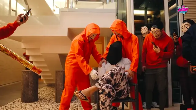 Momen Perayaan Ulang Tahun Ammar Zoni ke-28, Bertema Money Heist. (Sumber: YouTube/Aish TV)