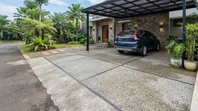 Jenis lantai untuk area carport outdoor model beton cor