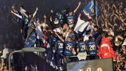 Hal tersebut terjadi saat laga kandang terakhir Inter Milan di Liga Italia musim 2025/2026 melawan Girona yang berakhir dengan skor 1-1. (AFP/Luca Bruno)