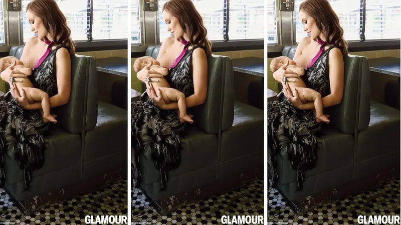 Olivia Wilde Breast Feed in Glamour Magz 0814 1