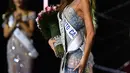 Diana Silva yang mewakili negara bagian Distrito Capital dinobatkan sebagai pemenang kontes kecantikan tahunan Miss Venezuela di Caracas, Venezuela, Kamis (17/11/2022). (AP Photo/Matias Delacroix)