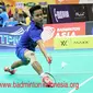 Anthony Sinisuka Ginting menjadi penentu langkah Indonesia ke semifinal Kejuaraan Bulutangkis Asia Beregu 2018. Anthony mengalahkan Kazumasa Sakai 21-23, 21-17, 21-17, Jumat (9/2/2018). (PBSI)