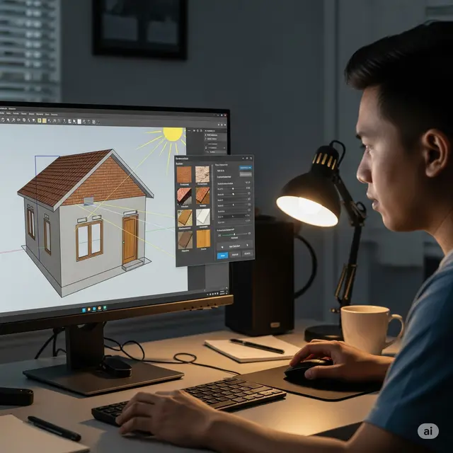 Langkah 6: Menyempurnakan Desain dengan Material dan Tekstur