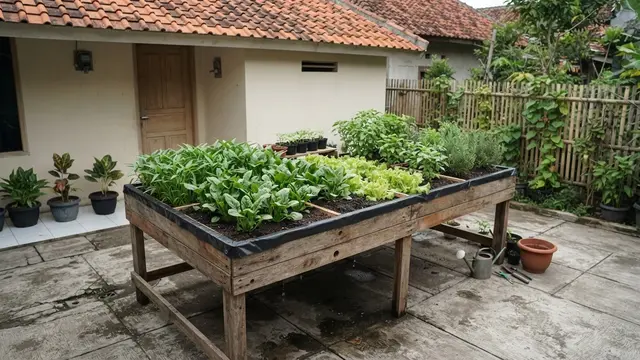 Kebun Sayur Minimalis di Pekarangan Rumah