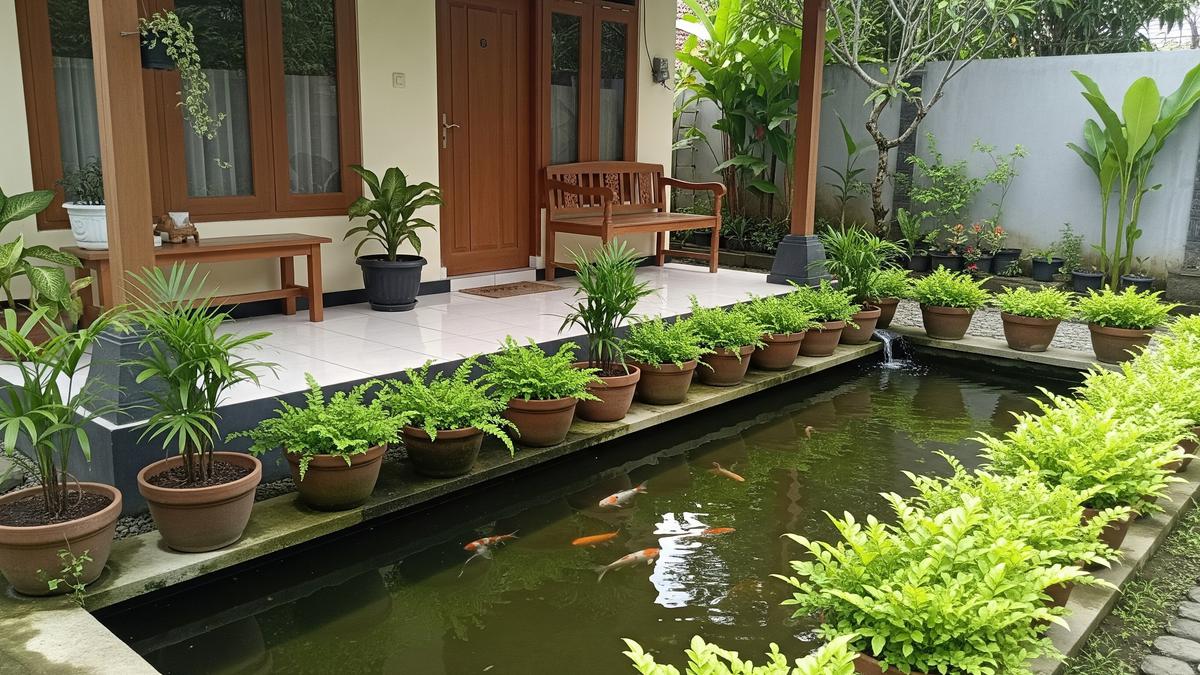 8 Model Kolam Ikan Dangkal di Teras Rumah yang Hemat Biaya dan Estetik