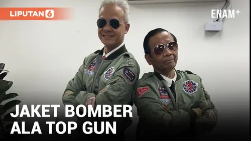 VIDEO: Ganjar-Mahfud Pakai Jaket Bomber ala Top Gun, Patch Diisi Program Unggulan